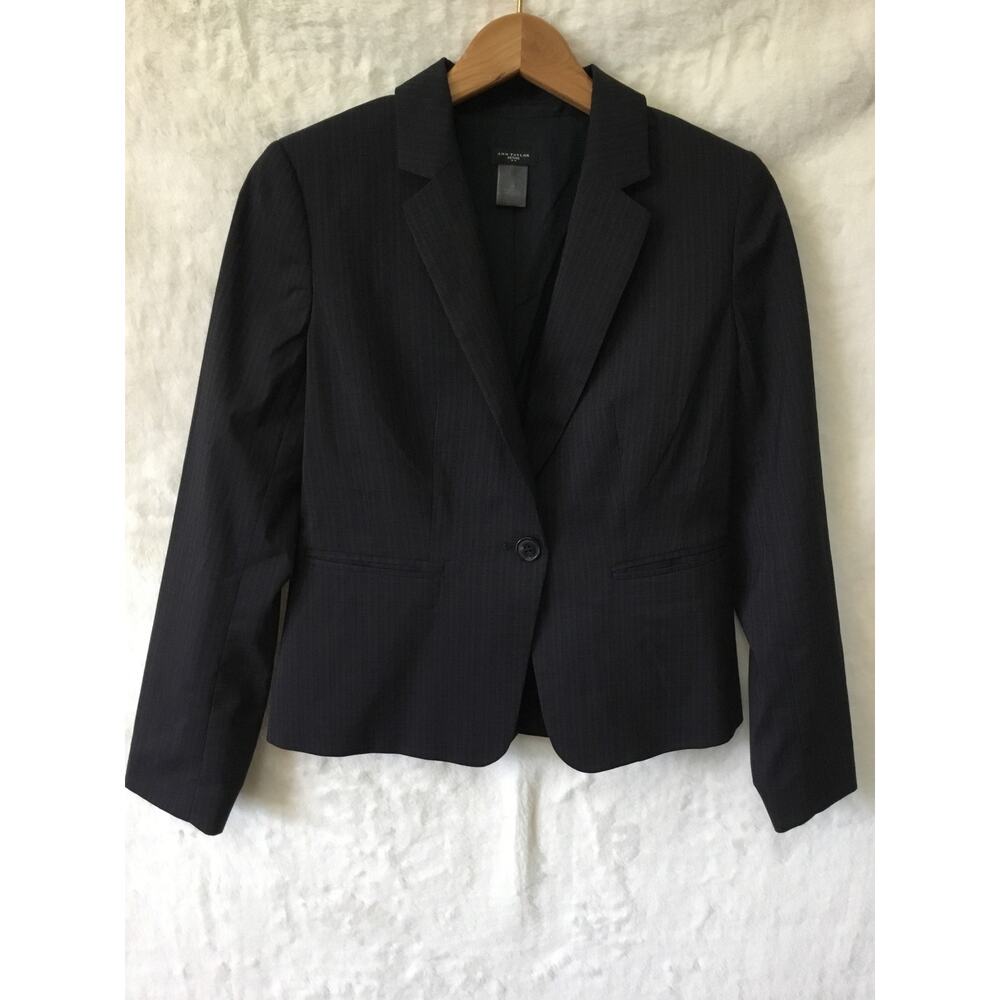 Ann Taylor Striped Black Suit Blazer